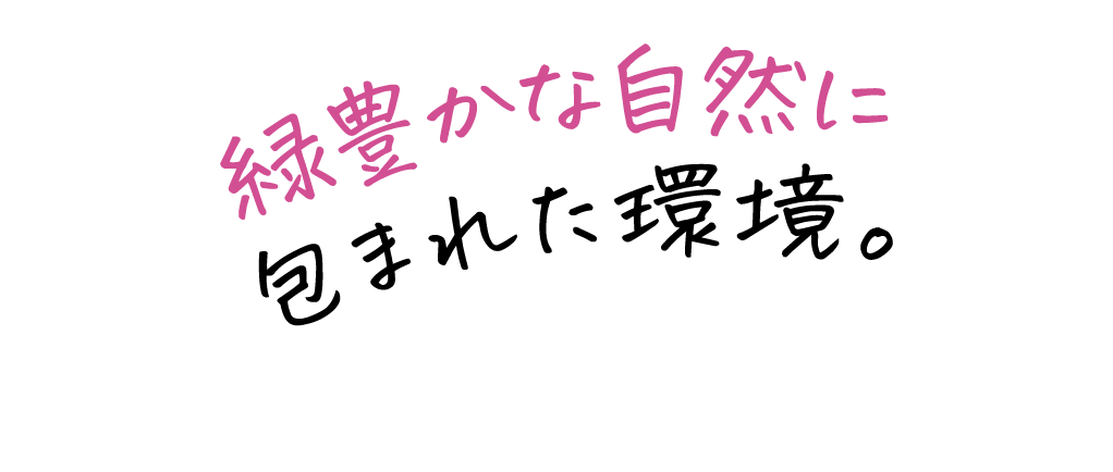 緑豊かな自然に包まれた環境。